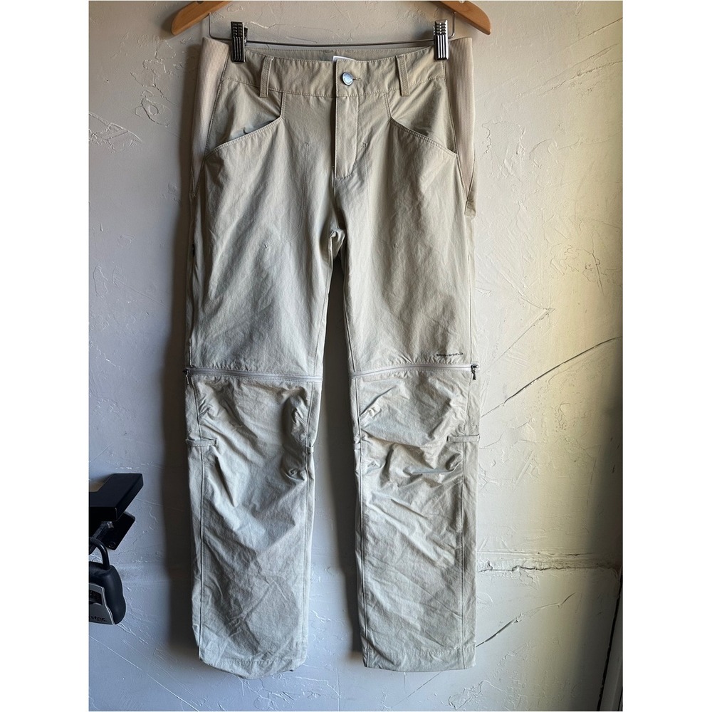 Columbia Convertible Hiking Pants Women 6 Khaki Gorpcore Zip Off Utility Trail
